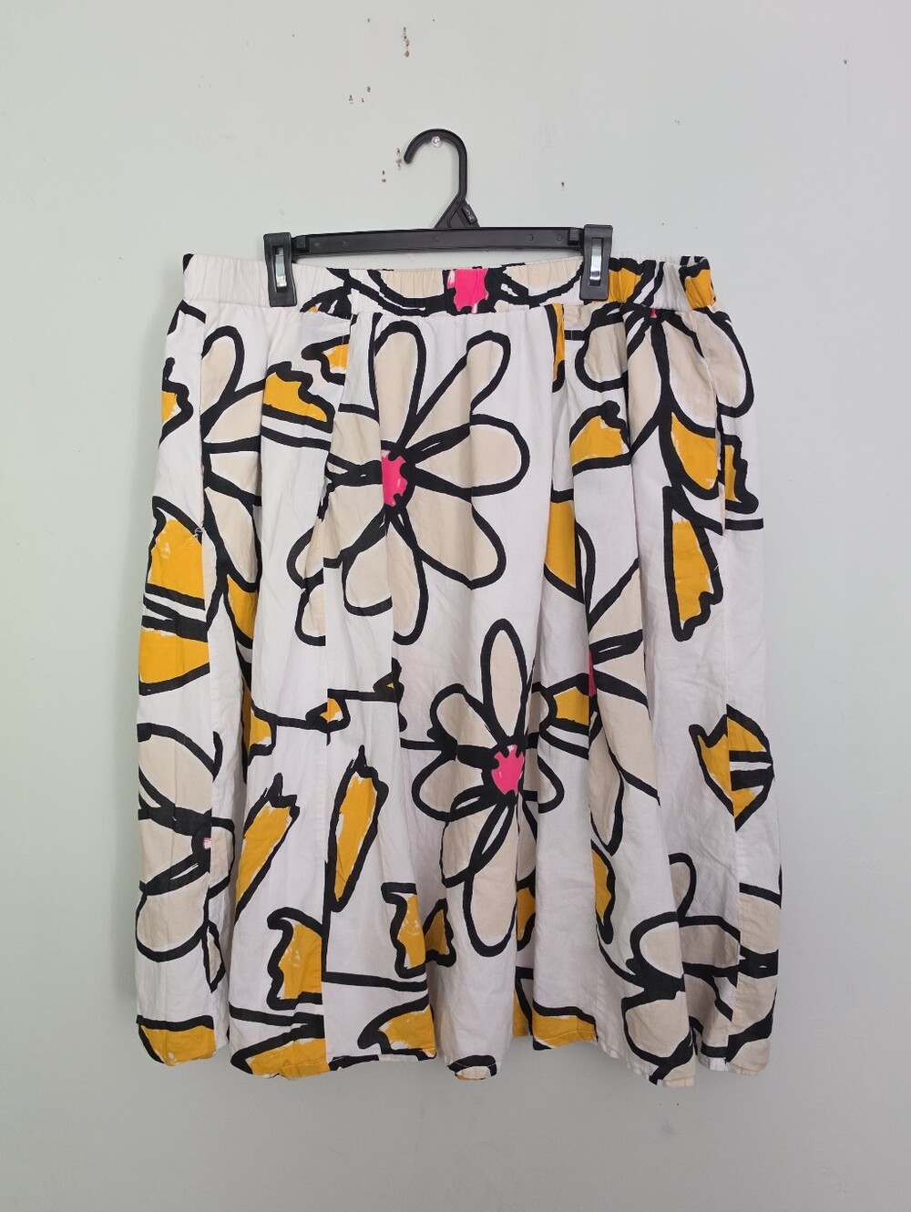 Lane Bryant White Floral A-Line Skirt